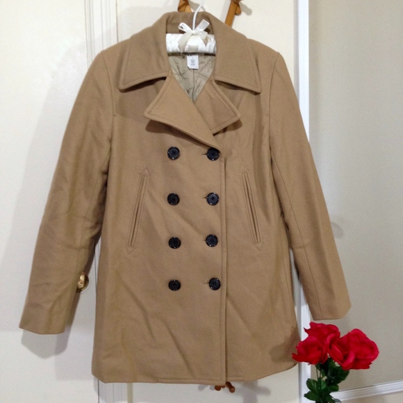 J. Crew Jackets & Blazers - Women's J. CREW Tan Peacoat Size Small
